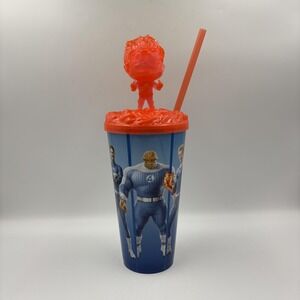 Marvel Fantastic Four 32 Oz Human Torch Tumbler Cup With Lid Straw 2025 Movie